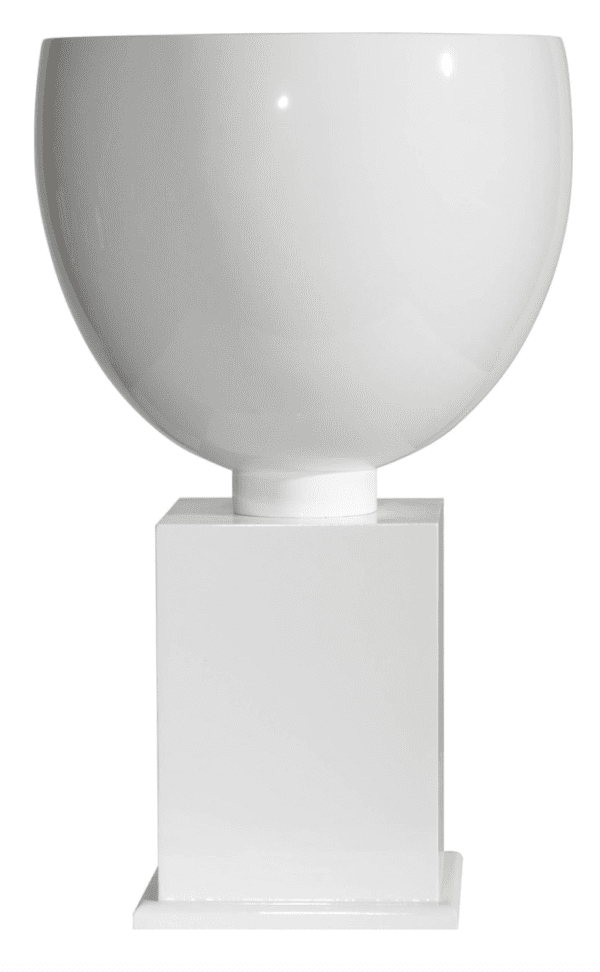 White Design Guild Hemisphere Vase on Base